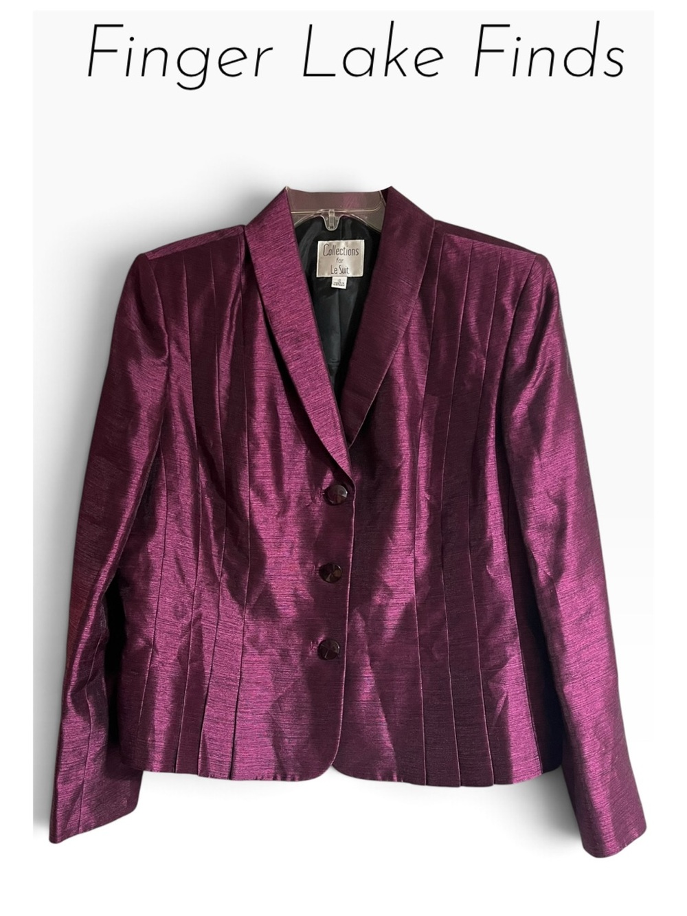 Le Suit Raspberry Textured Blazer, 16